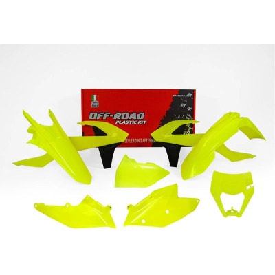 sada plastů 6 dílů KTM EXC/F/ 17-19 fluo žlutá