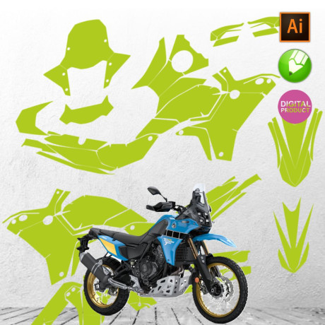 YAMAHA T700 TENERE 2025-2026 RALLY Vector Graphics MX Template 1:1