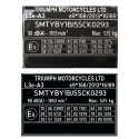 Frame sticker repair - VIN label - Triumph 70x45mm - custom graphic