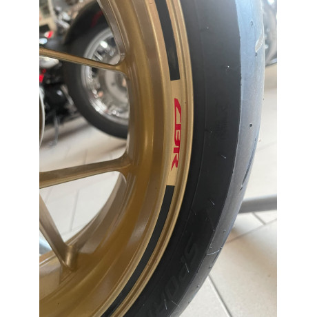 Wheels rims stripes with HONDA CBR print – black, gold, red, for 17" rims
