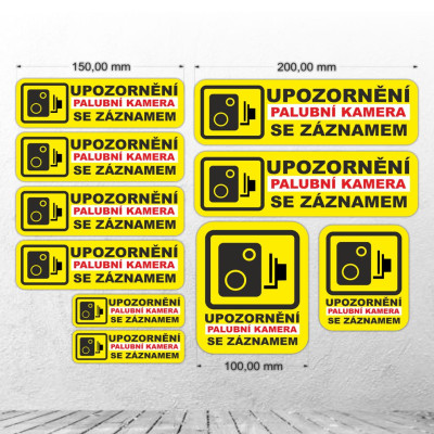 Palubní kamera sada samolep