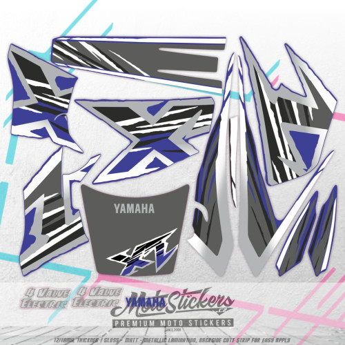 Yamaha XT 600 E 1998-99 sada samolep - šedá (není metalická)