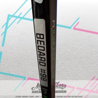 Name tag not only for hockey sticks - 10pcs (print on clear foil, white print)