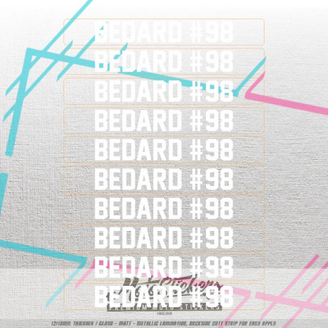 Name tag not only for hockey sticks - 10pcs (print on clear foil, white print)